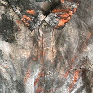 Men's Short-Sleeve Button Shirt - Washed Black with Handpainted Accents